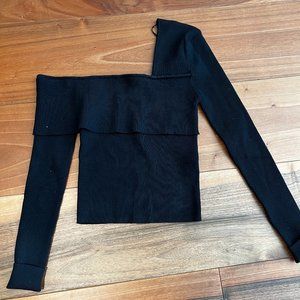 Zara Black One Shoulder Sweater - NEVER BEEN WORN